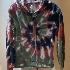 Tie-Dye Hoodie with Drawstring